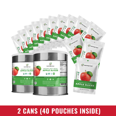 Organic Soft Dried Apple Slices 14 oz (396g) #10 Can (2-Pack; 40 Pouches)