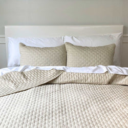 Bamboo Cotton Quilted Coverlet - Sand