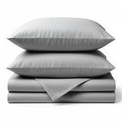 Bamboo Cotton Bed Sheets - Silver