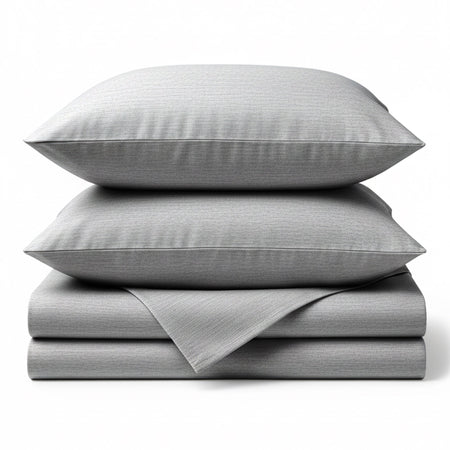Bamboo Cotton Bed Sheets - Silver