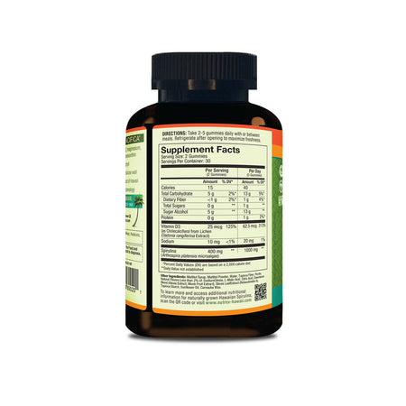 Hawaiian Spirulina Superfood Gummies + Vitamin D3 60 Count