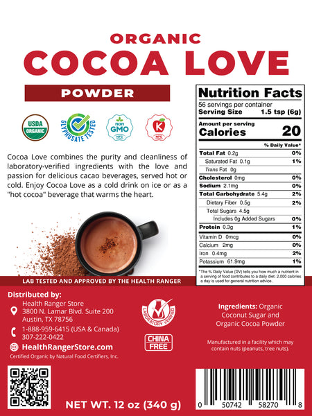 Health Ranger Select Organic Cocoa Love 12oz (3-Pack)
