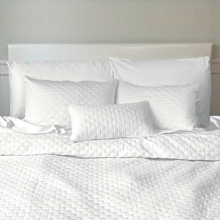 Bamboo Cotton Quilted Coverlet - Snow