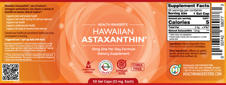 Health Ranger's Hawaiian Astaxanthin 12mg 50 gelcaps (6-Pack)