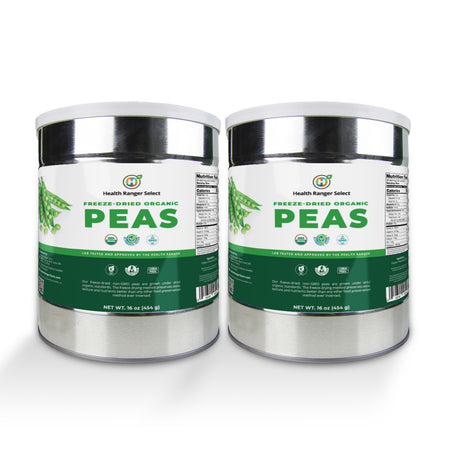 Freeze Dried Organic Peas (16oz, #10 can) 454g (2-Pack)