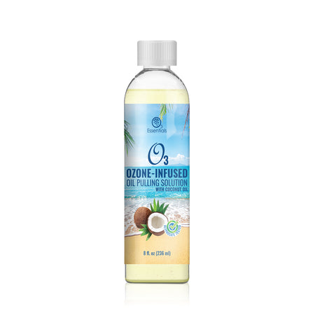 O3 Ozone-Infused Oil Pulling Solution 8oz (with Organic Coconut Oil and Organic Peppermint) + OraMD - The Mouth Doctor
