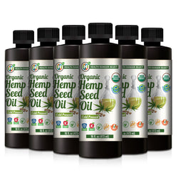 Organic Hemp Seed Oil - Cold-Pressed 16 fl oz (473ml) (6-Pack)