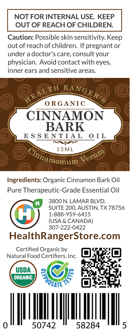 Organic Cinnamon Bark Essential Oil 15ml (6-Pack)