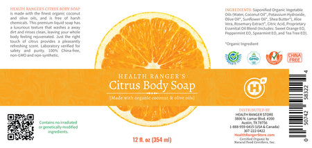 Health Ranger's Citrus Body Soap 12oz