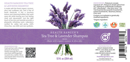 Health Ranger's Tea Tree and Lavender Shampoo 12 oz