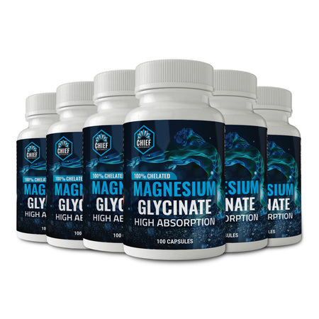 Magnesium Glycinate High Absorption 100 Caps (6-Pack)