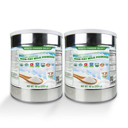 Organic Grass-Fed Non-Fat Milk Powder 40 oz (1133 g, #10 Can)  (2-Packs)