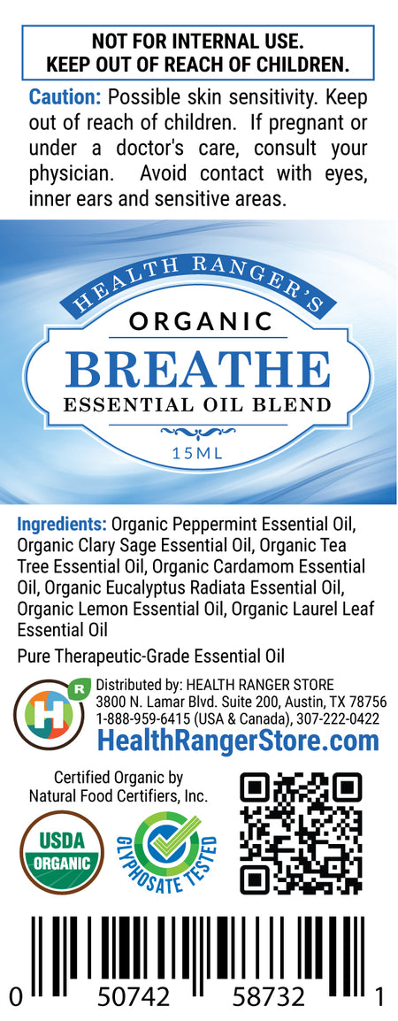 Organic Breathe Essential Oil Blend 15ml (3-Pack)