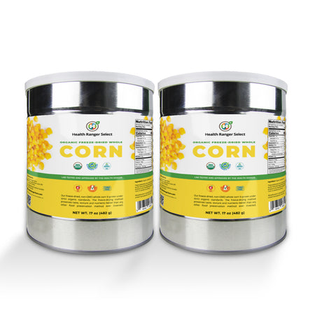 Freeze-Dried Organic Whole Corn (17oz, #10 can) (2-Pack)