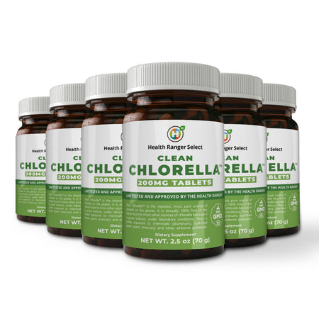 Clean Chlorella 200mg Tablets 2.5 oz (70 g) (6-Pack)