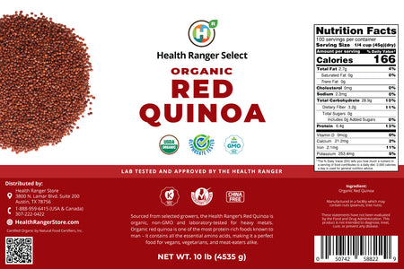 Mega Bucket Organic Red Quinoa (10LB, 4535g)