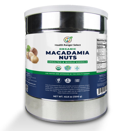 Organic Macadamia Nuts (Unsalted & Whole Kernels) 45.8oz (1300g, #10 Can) (2-Pack)