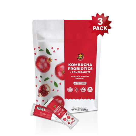 Kombucha Probiotics + Pomegranate Powder (14 counts) 2.5 oz (70g) (3-Pack)