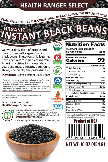 Organic Instant Black Beans 16oz (454g)