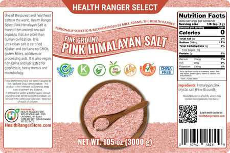 Himalayan Salt Fine Ground 3kg (6.6lbs) (#10 Can) (2-Pack)