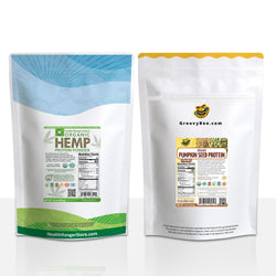 Ultimate Plant-Based Protein Combo Pack: Organic Hemp Protein Powder (12oz) + Organic Gluten-Free Vegan Plant-Based Pumpkin Seed Protein Powder (12oz)