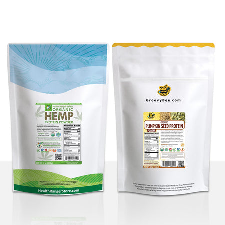 Ultimate Plant-Based Protein Combo Pack: Organic Hemp Protein Powder (12oz) + Organic Gluten-Free Vegan Plant-Based Pumpkin Seed Protein Powder (12oz)